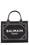 Balmain B-army 42 Canvas Tote Bag In Ivory/black
