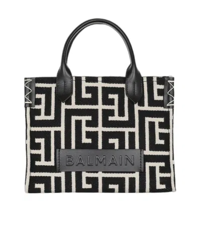BALMAIN BALMAIN B ARMY MONOGRAM JACQUARD SMALL TOTE BAG