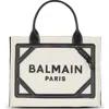 Balmain Women's Raffia B-army Tote Bag In Cream/black