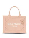 Balmain Small B-army Shopper Bag In Pink Suede In Pink