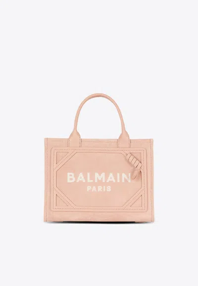 Balmain Small B-army Suede Tote Bag