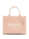 Balmain Small B-army Suede Tote Bag In Pink