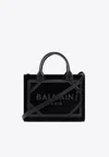 Balmain B Army Medium Shopper Tote Bag In Suede In Black