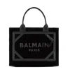 Balmain B Army Medium Shopper Tote Bag In Suede In Black