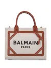 Balmain Logo Printed Top Handle Bag In Neutrals