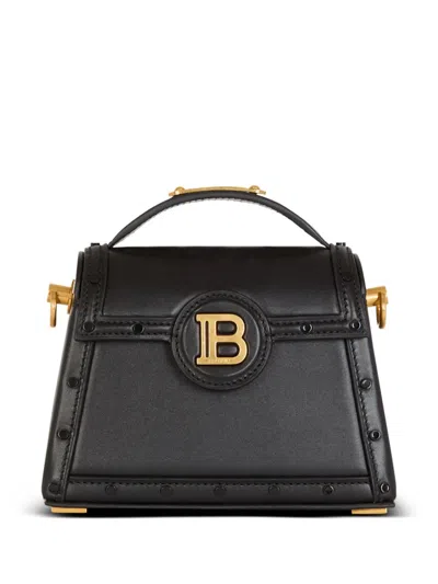 Balmain Small B-buzz Dynasty Leather Shoulder Bag In Black