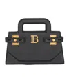 Balmain Structured Small B-buzz Handbag In Calf Leather In Black