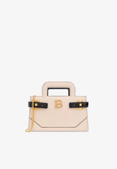 Balmain Small B-buzz Leather Top Handle Bag