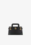 BALMAIN SMALL B-BUZZ LEATHER TOP HANDLE BAG