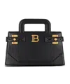 Balmain Small B-buzz Top Handle Bag In Calfskin In Black