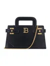 Balmain Small B-buzz Top Handle Bag In Calfskin In Black