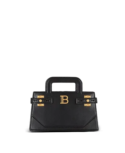 Balmain Small B-buzz Top Handle Bag In Calfskin