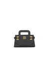Balmain Small B-buzz Top Handle Bag In Grained Leather In Black
