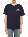 Balmain Navy Blue Cotton T-shirt In Blue