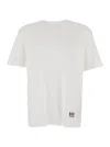 Balmain White Crewneck T-shirt With Logo Lettering Print On The Front In Cotton Man In White