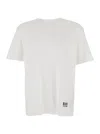 Balmain White Crewneck T-shirt With Logo Lettering Print On The Front In Cotton Man In White