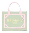 Balmain Small B-army Canvas Tote Bag In Green