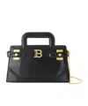 Balmain Structured Small B-buzz Handbag In Calf Leather In Black