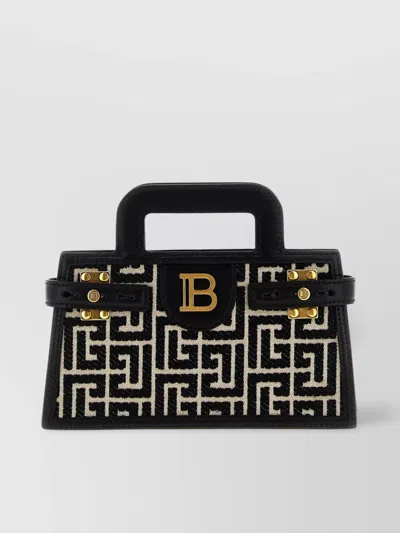 Balmain Small Geometric Pattern Handbag With Chain Strap