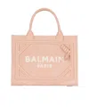 Balmain Small B-army Shopper Bag In Pink Suede In Nude