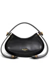 Balmain Jolie Madame Small Top-handle Bag In Grid Padded Leather In Black