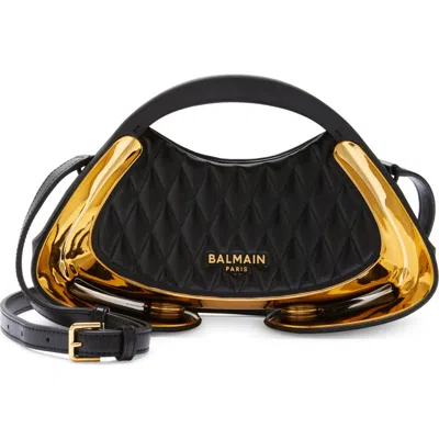 Balmain Small Jolie Madame Tote Bag In Ead Black/gold