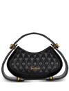 Balmain Jolie Madame Small Top-handle Bag In Grid Padded Leather In Schwarz