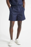 Balmain Small Monogram Cotton Pyjama Shorts In Blue