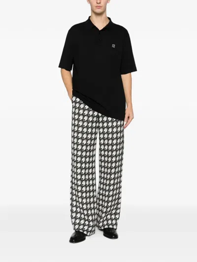 Balmain Small Pb Logo Cotton Silk Knit In Black