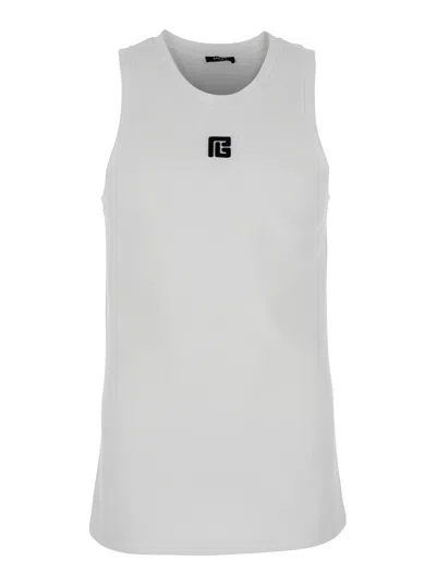 BALMAIN BALMAIN SMALL PB LOGO TANK TOP