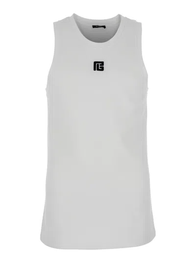 BALMAIN SMALL PB LOGO TANK TOP