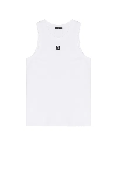 BALMAIN SMALL PB LOGO TANK TOP