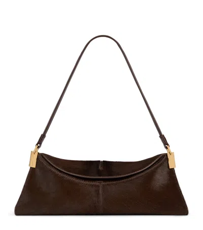Balmain Small Pony Hair 64-83 Shoulder Bag In Brown