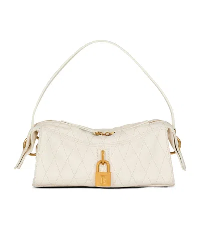Balmain Small Pulse Bag In Smooth Topstitched Leather In Metallic