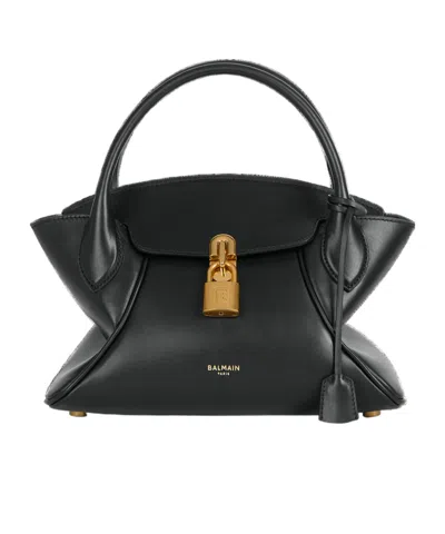 Balmain Small Pulse Day Bag In Smooth Leather In Black