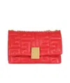 Balmain 1945 Soft Small Bag In Quilted Leather In Rouge