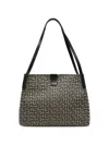 Balmain Medium Tote Bag Double Handles Geometric Pattern In Multi