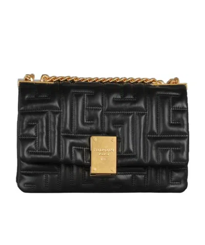Balmain Small-sized Quilted Leather 1945 Soft Bag