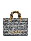 Balmain Small Soft 1945 Tote Bag In Tweed In Black