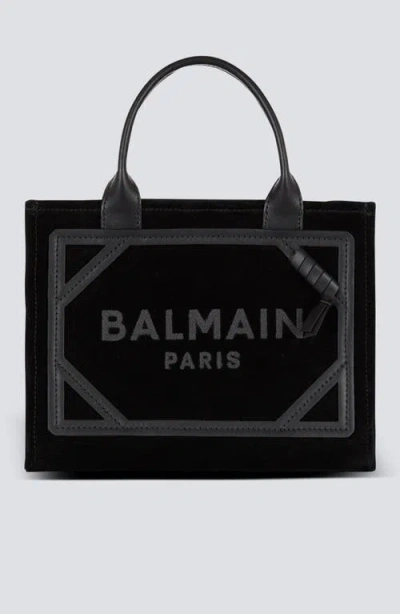 Balmain Small Suede B-army Tote Bag