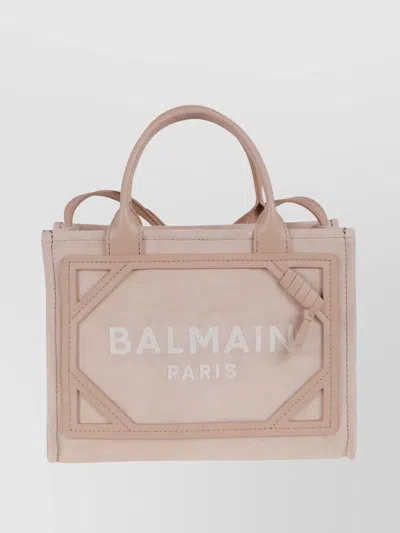 Balmain Small Suede Leather&logo Cross-body Bag