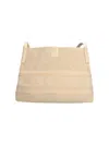 Balmain Rectangular Shoulder Bag Textured Fabric Dual Handles In White