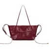 Balmain Small Track Zips Calfskin Tote Bag In Brown In Brown