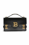 Balmain B-buzz 17 Leather Shoulder Bag In Black