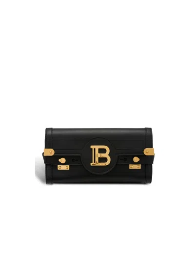 Balmain Smooth Leather B-buzz 23 Clutch Bag In Black