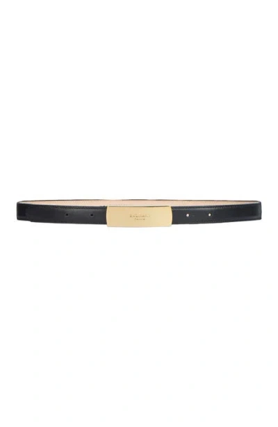 Balmain Smooth Leather Belt In Black