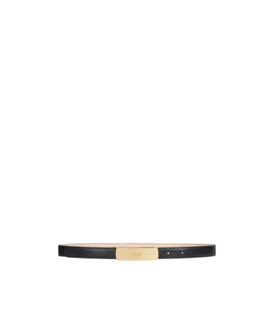 Balmain Smooth Leather Belt In Black