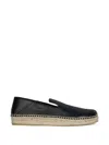 Balmain Smooth Leather Espadrilles In Black