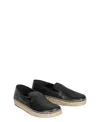 Balmain Smooth Leather Espadrilles In Black
