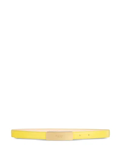 Balmain Smooth-leather Belt In Yellow